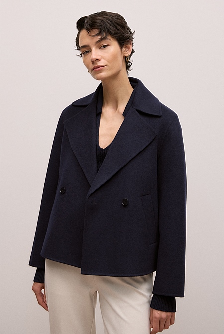 Double Faced Wool Peacoat
