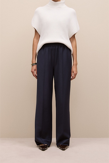 Pintucked Pull On Pant