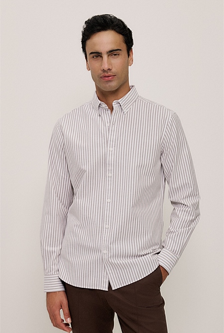 Regular Fit Wide Stripe Oxford Shirt