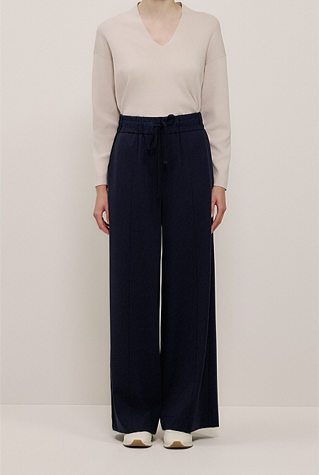Ponte Wide Leg Travel Pant