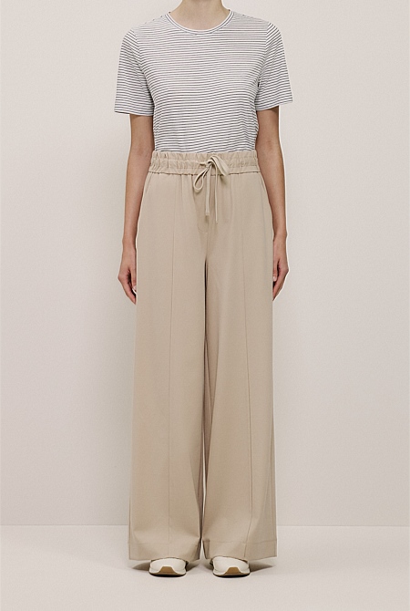 Ponte Wide Leg Travel Pant