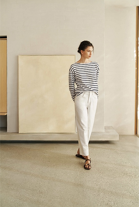 Australian Cotton Breton Stripe Long Sleeve T-shirt