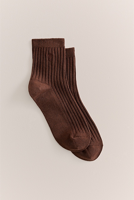 Monogram Rib Crew Sock