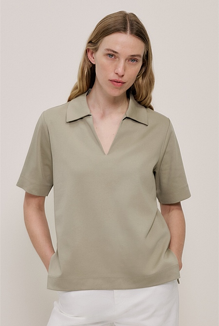 Modal Cotton Collared T-shirt