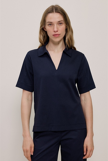 Modal Cotton Collared T-shirt