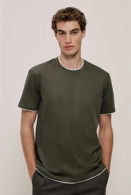 Mercerised Cotton Layered T-shirt
