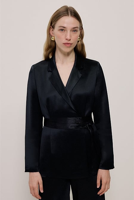 Satin Relaxed Tailored Jacket