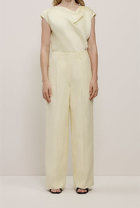 High Rise Tailored Wide Leg Pant