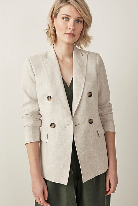 Yarn Dyed Linen Blazer