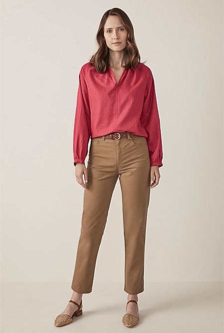 High Waisted Straight Leg Pant