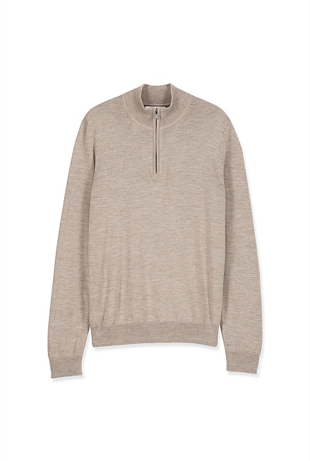 Merino Half Zip Knit