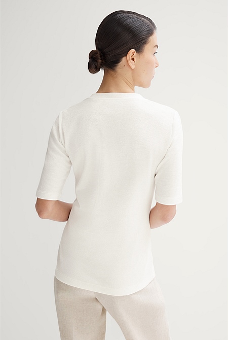 Cotton Ottoman Half Sleeve T-shirt