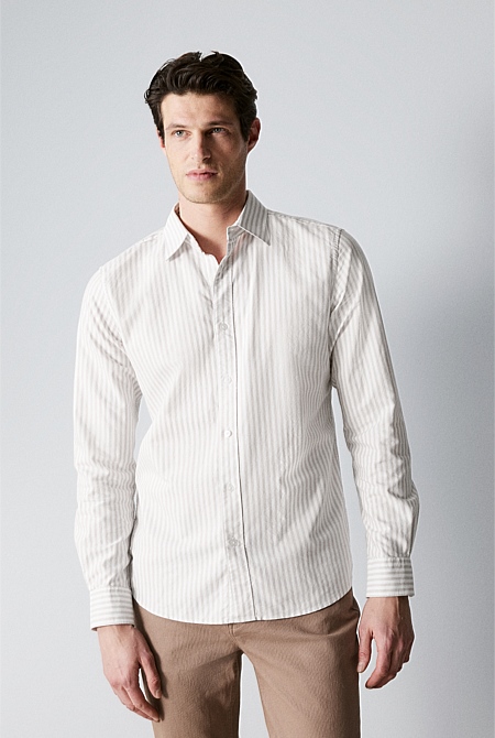 Birch Regular Fit Cotton Staple Stripe Shirt - MEN Shirts | Trenery