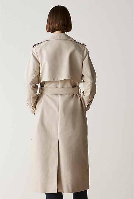 Cotton Longline Trench Coat