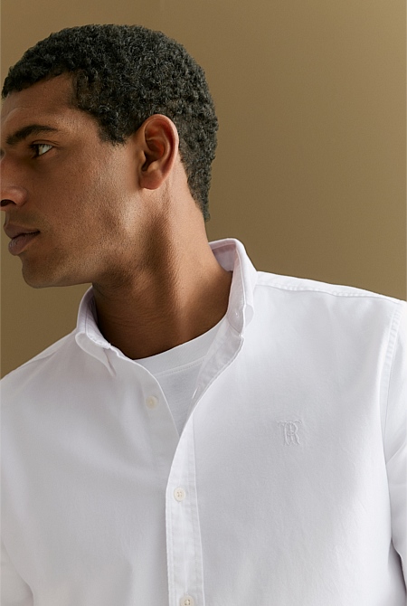 Regular Fit Cotton Monogram Oxford Shirt