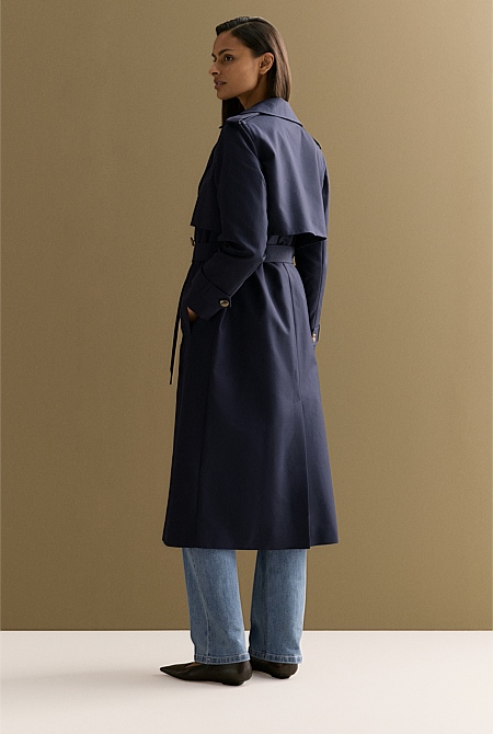 Cotton Longline Trench Coat