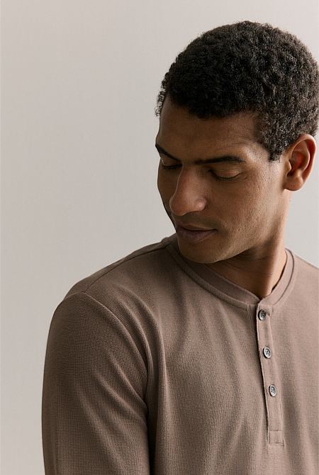 Australian Cotton Waffle Henley