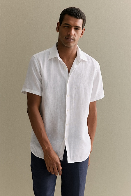 Regular Fit Linen Short Sleeve Shirt