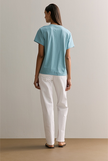 Cotton Silk Relaxed T-Shirt