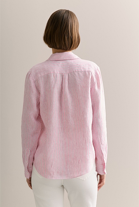 Linen End On End Stripe Shirt