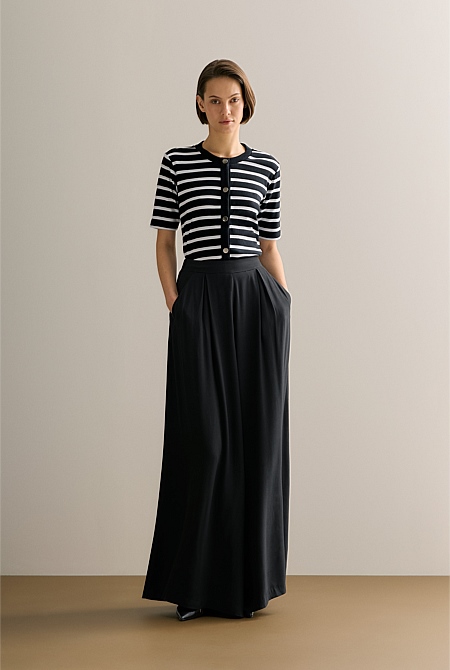 Australian Cotton Stripe Button Through Top