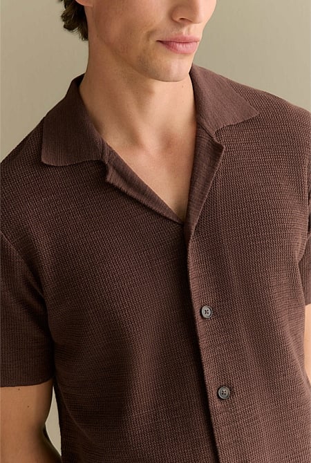 Cotton Linen Textured Knit Shirt