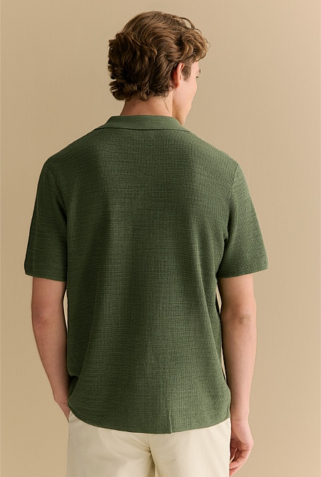 Cotton Linen Textured Knit Shirt