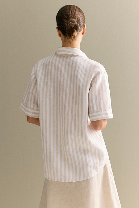 Linen Bengal Stripe Short Sleeve Shirt