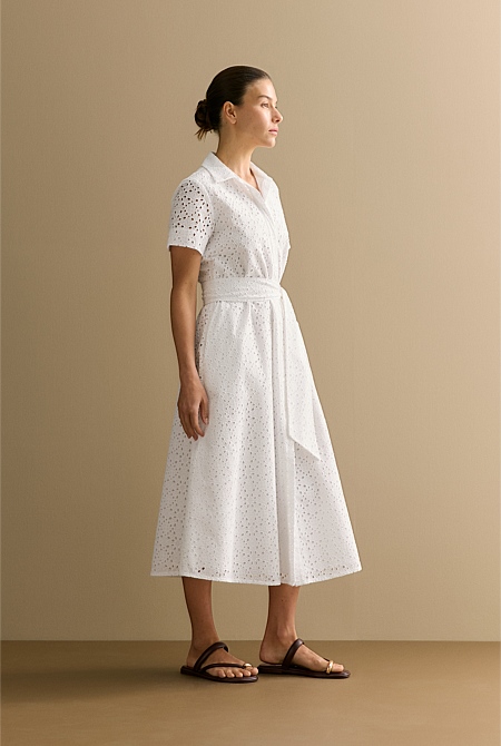 Broderie Anglaise Shirt Dress