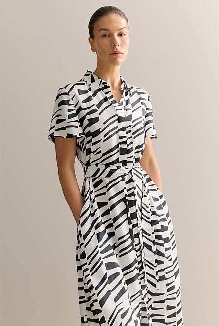 Modal Bold Geo Shirt Dress