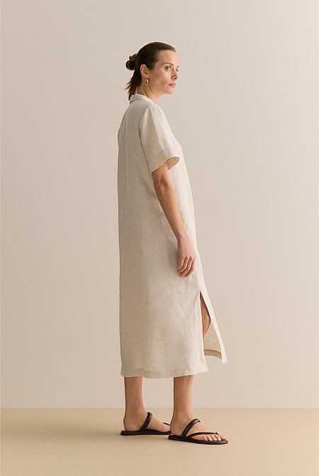 Yarn Dyed Linen Shift Dress