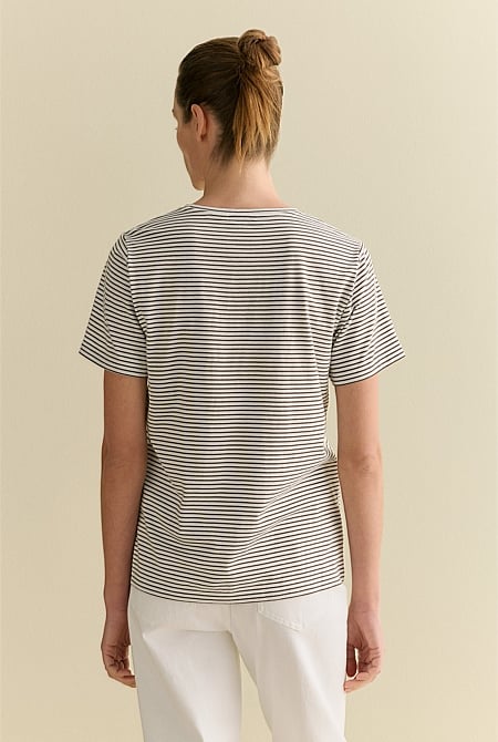 Australian Cotton Fine Stripe T-shirt