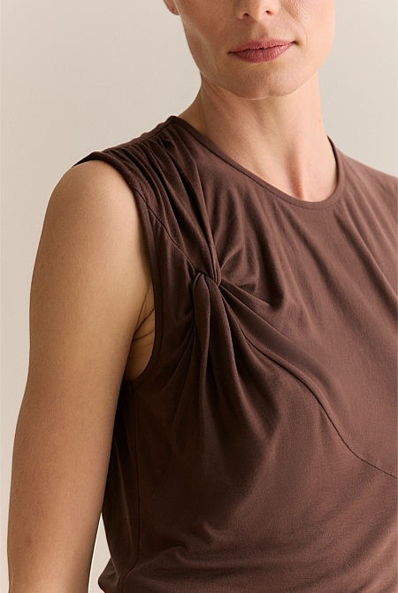 Lyocell Jersey Twist Detail Tank