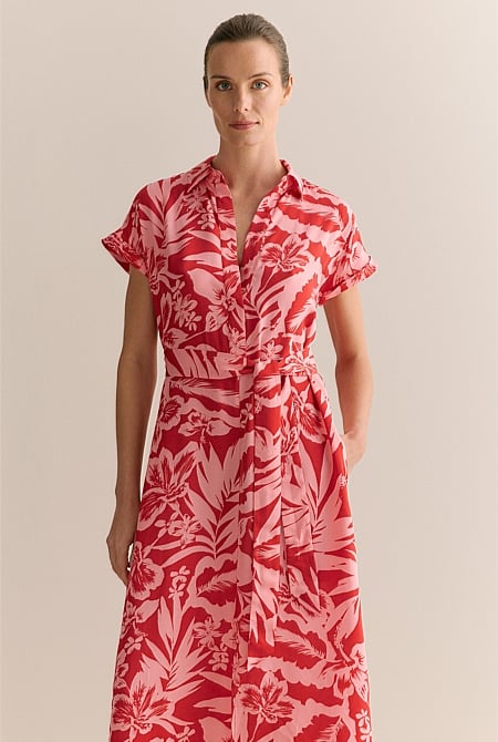 Hibiscus Modal Half Placket Dress