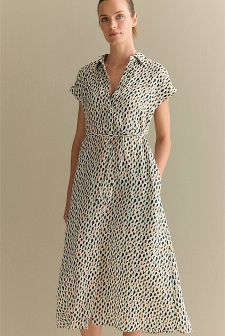 Modal Impasto Spot Shirt Dress