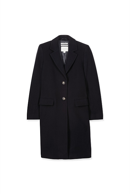 Wool Blend Car Coat