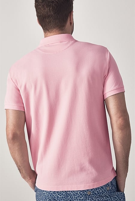 True Pink Classic Pique Polo - MEN T-Shirts | Trenery