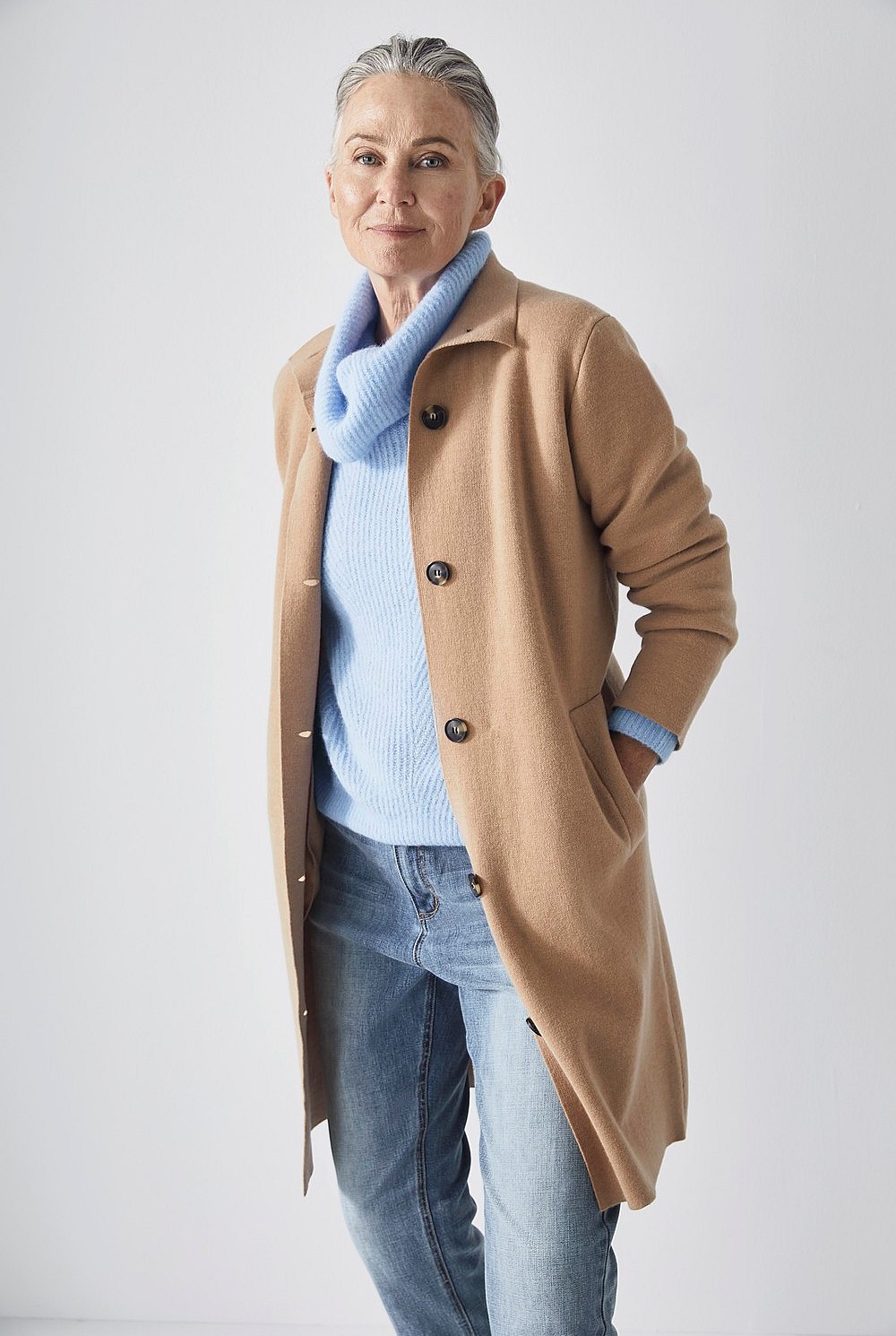 Merino Button Front Coat