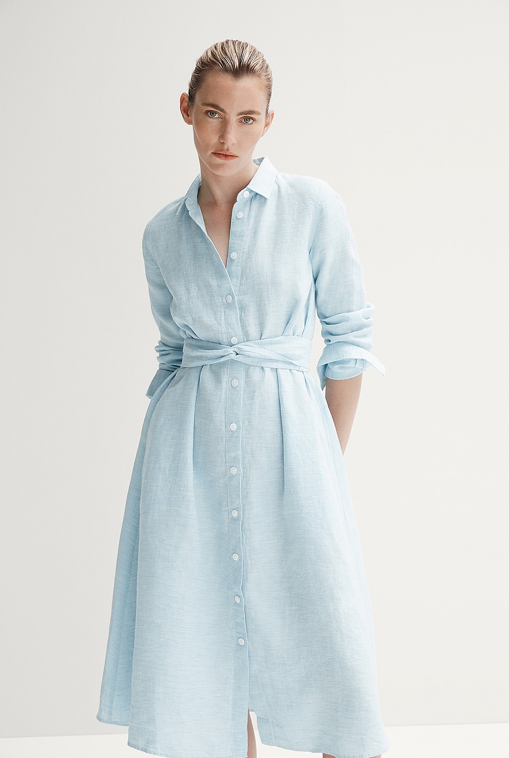 Linen End On End Shirt Dress