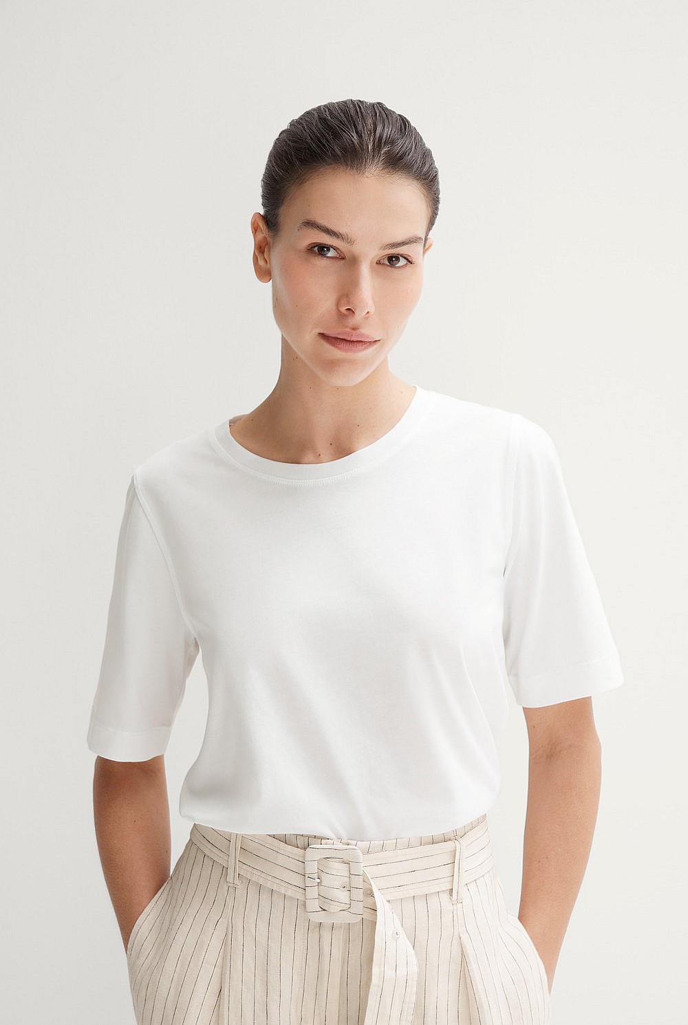 Pima Cotton Half Sleeve Relaxed T-shirt