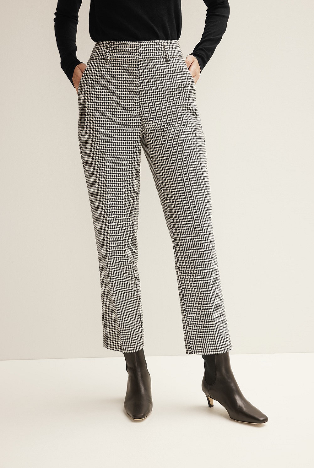 iCotton Houndstooth Tapered Pants