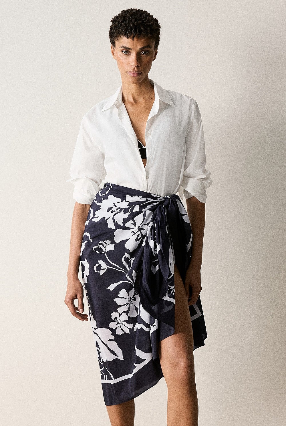 Cotton Silk Floral Sarong