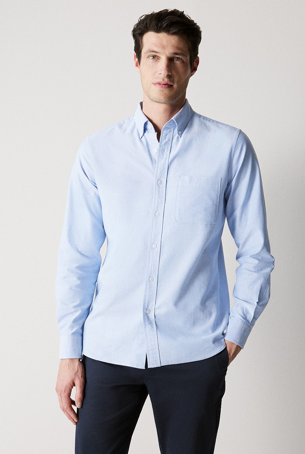 Regular Fit Yarn Dyed Organically Grown Cotton Oxford Shirt