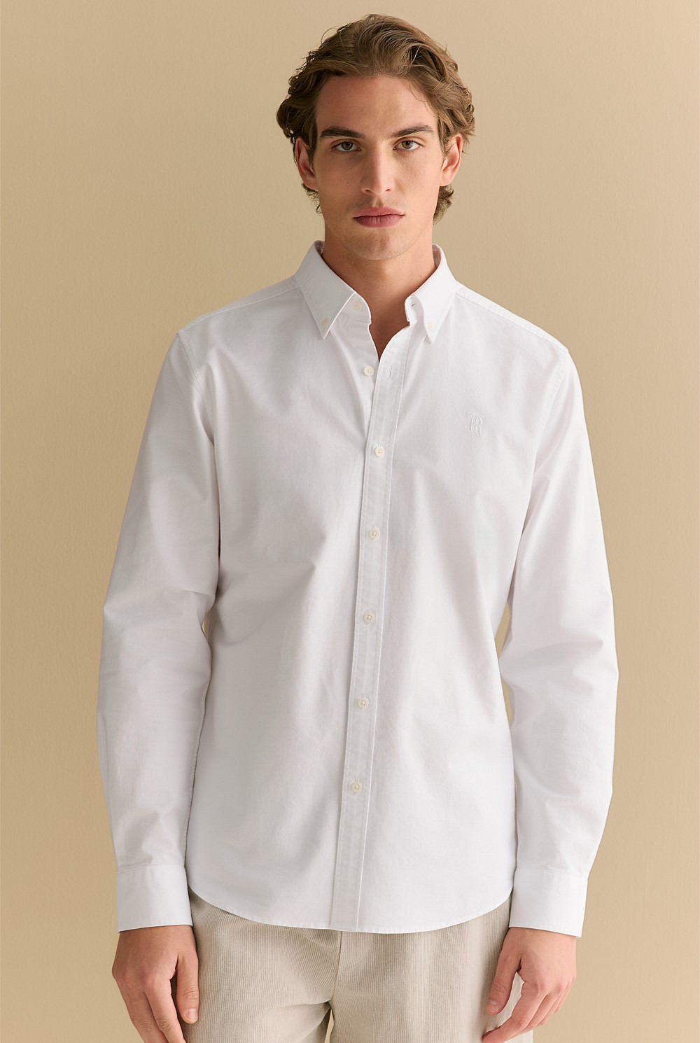 Regular Fit Cotton Monogram Oxford Shirt