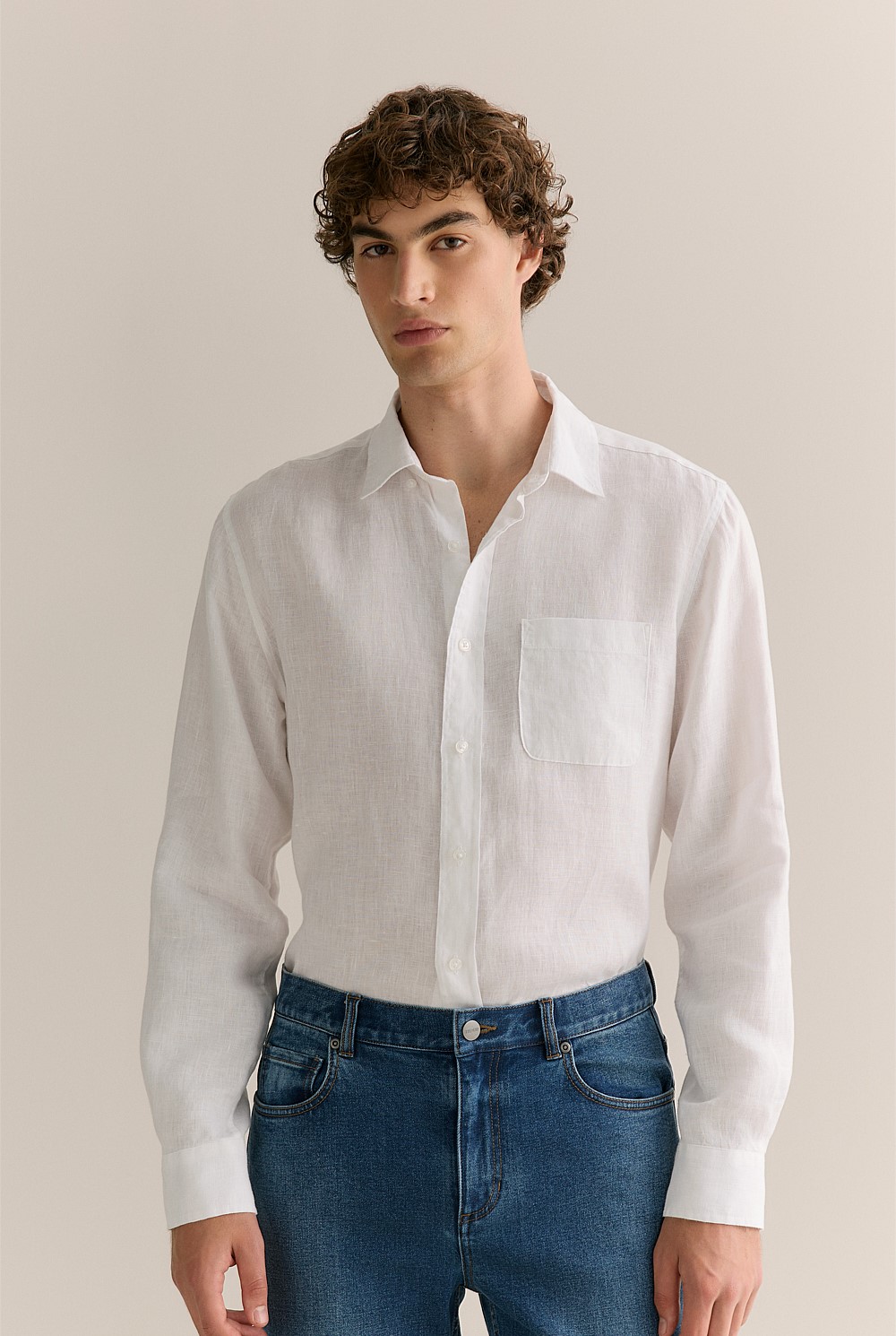 Regular Fit Linen Long Sleeve Shirt