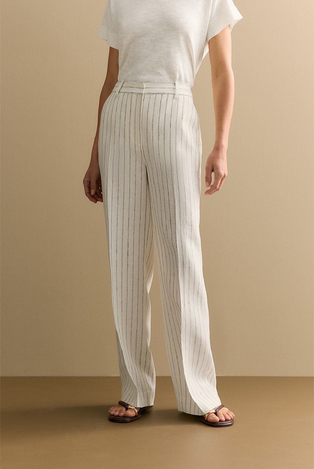 Linen Dot Stripe Pant