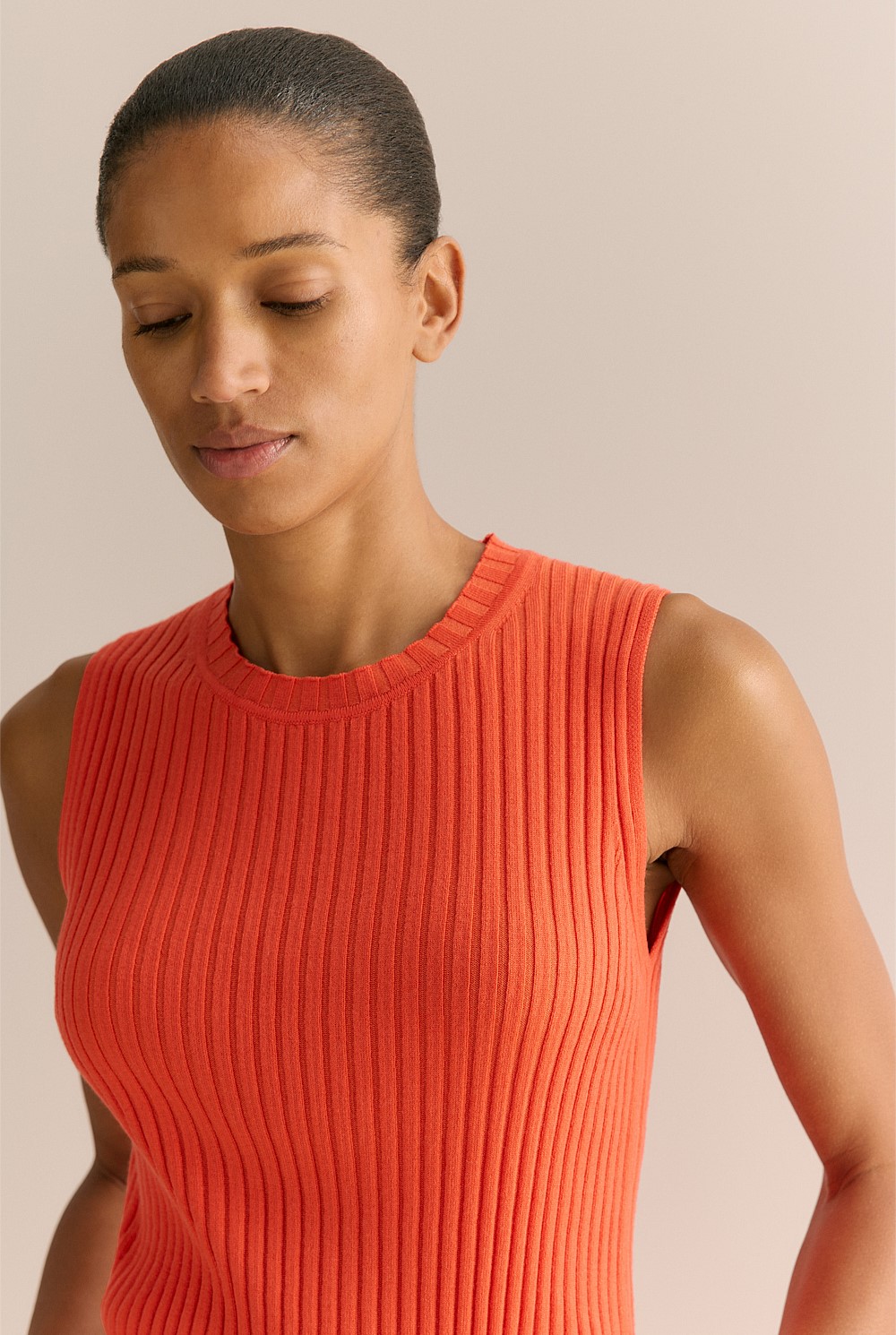 Merino Blend Knit Sleeveless Top