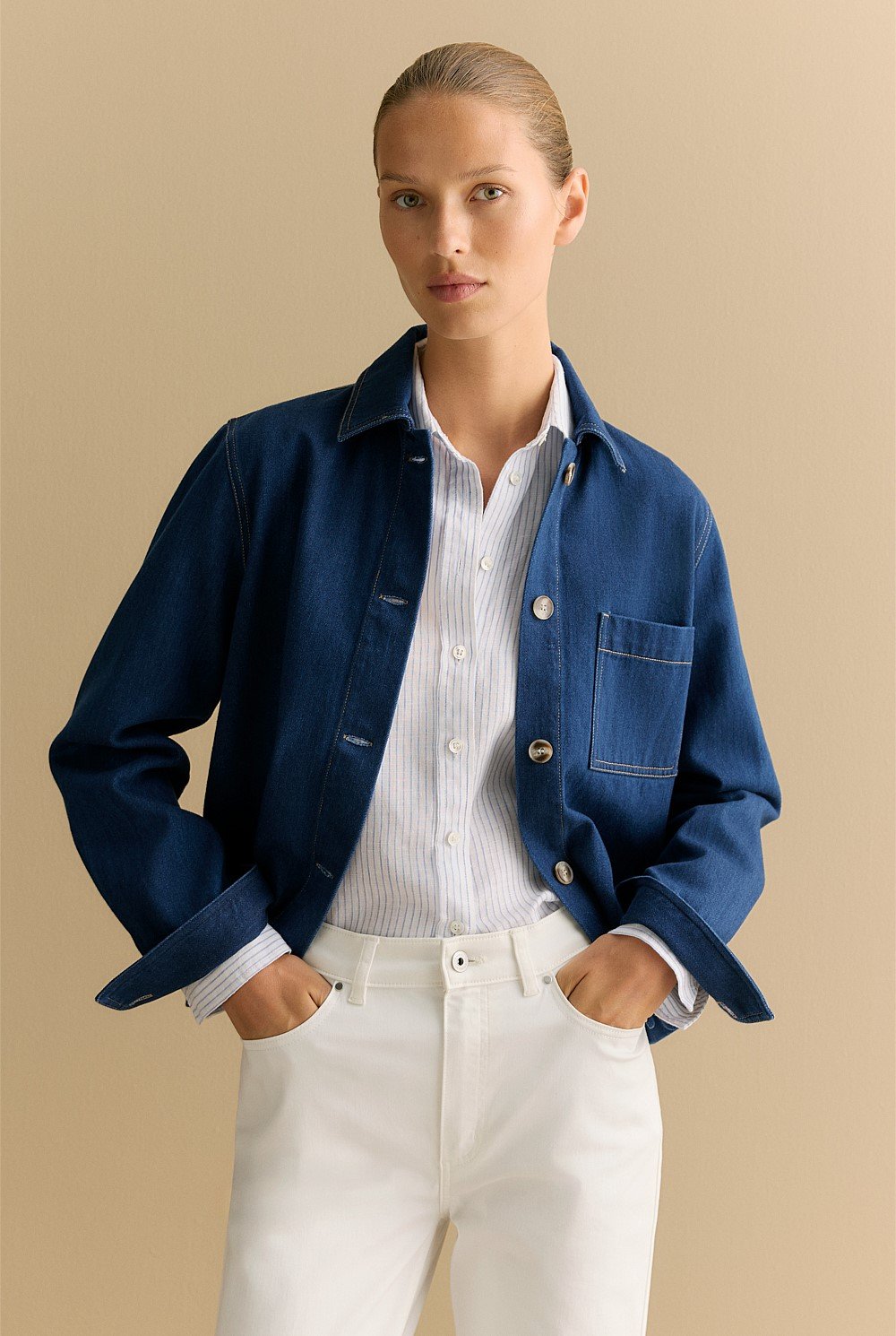 Cotton Denim Chore Jacket