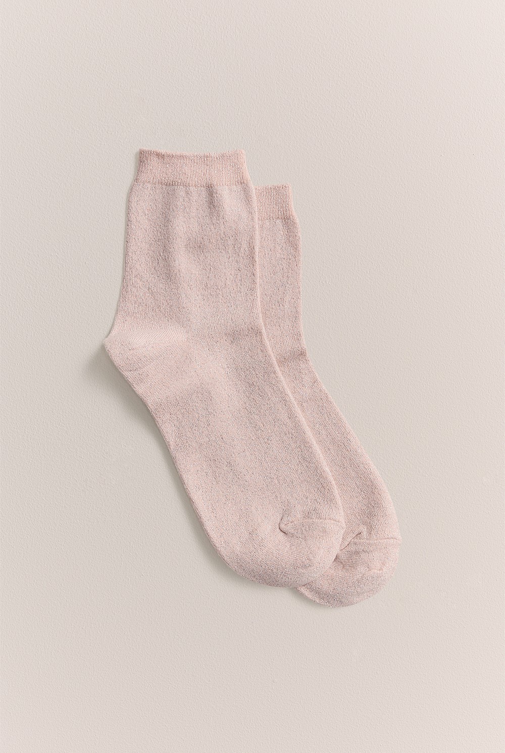 Metallic Rib 1/4 Crew Sock