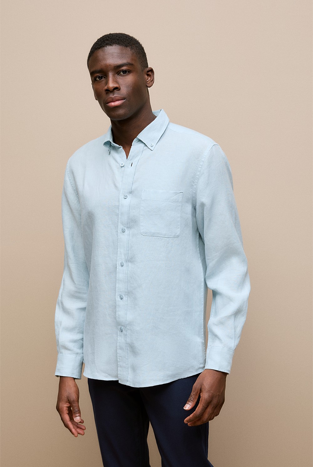 Regular Fit Linen End On End Shirt